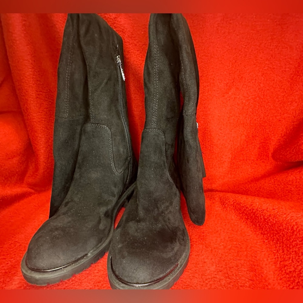 Guess Remont Over the Knee Boots (Black Velvet)
